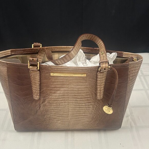 Brahmin Croc Embossed Handbag - Picture 1 of 5